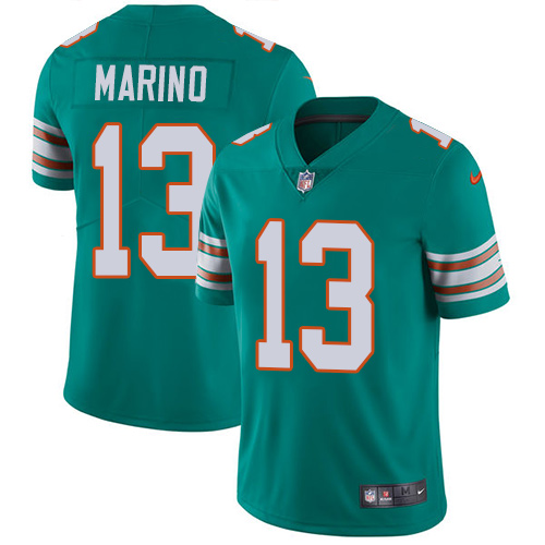 Nike Miami Dolphins #13 Dan Marino Aqua Green Alternate Men Stitched NFL Vapor Untouchable Limited Jersey->miami dolphins->NFL Jersey